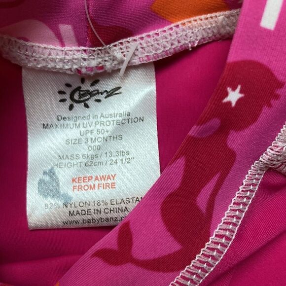 Bonz Girls Baby Rash-guard Ruffled Little Mermaid Swim Top - Picture 3 of 6